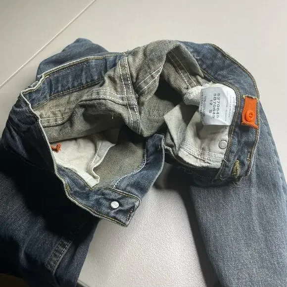 Boys Lee Premium Regular‎ Fit Jeans Mid Rise Straight Leg Denim Dark Blue 12 S - Picture 9 of 10